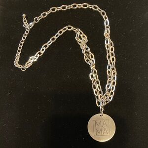 Stainless Silver 'MAMA' Pendant Necklace